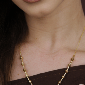 Colar elo esferas canutilhos