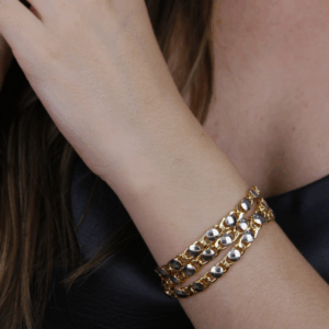 Pulseira com meia esfera mix banhos