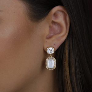 Brinco duplo madre pérola