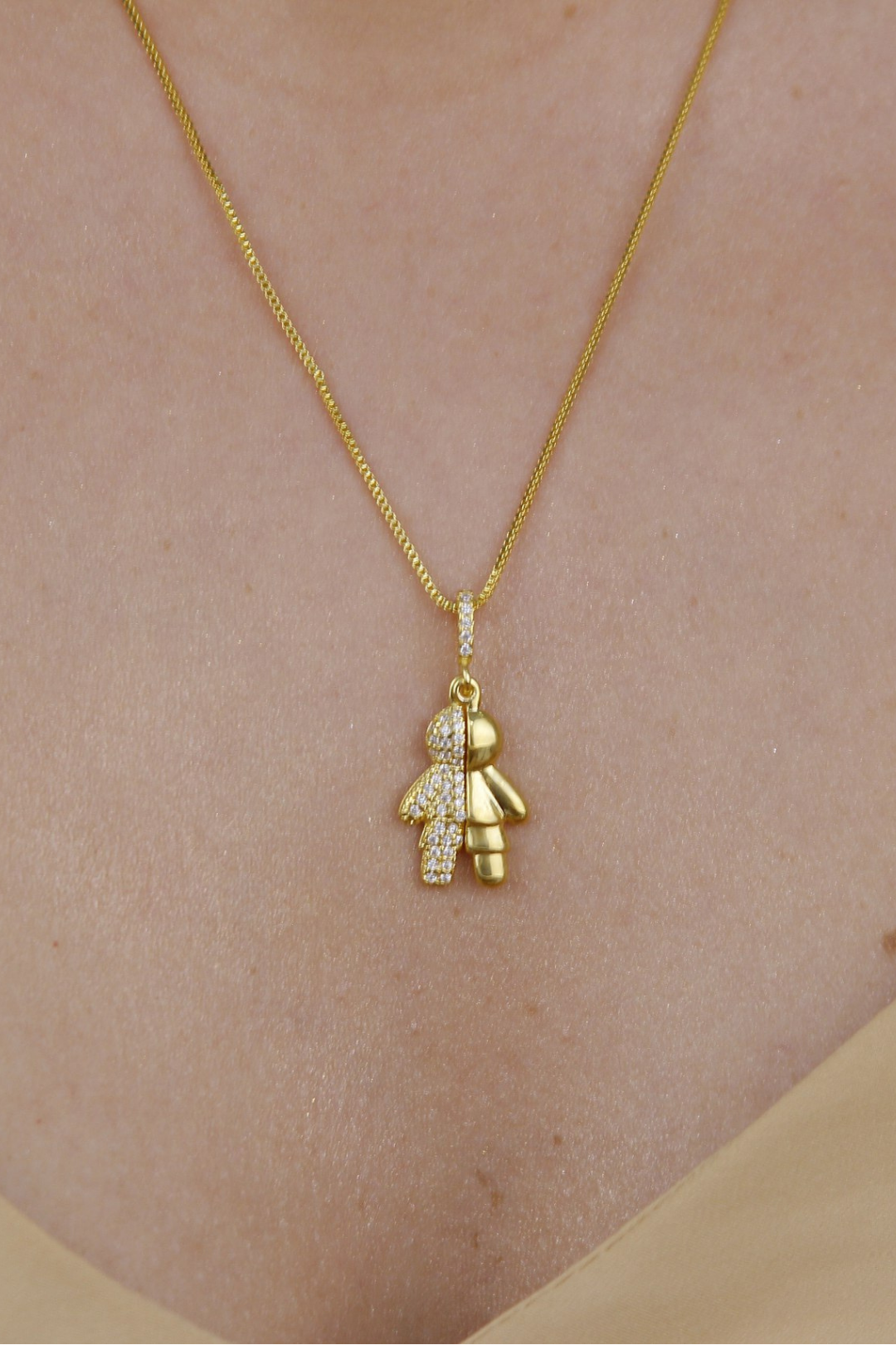 Colar menino semi cravejado