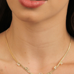 Choker fita diamantada c zircônia