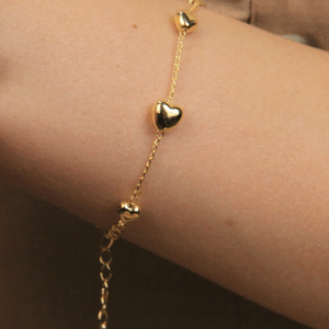 Pulseira coração gordinho ródio