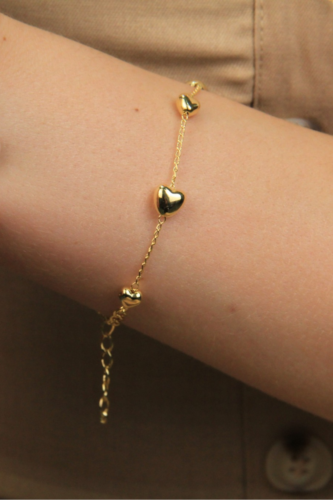 Pulseira coração gordinho ródio