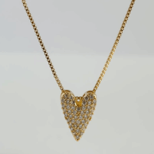 Colar coração cravejado